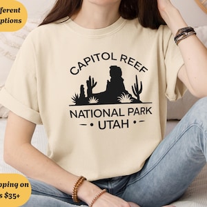 Comfort Colors Capitol Reef National Park Unisex Crewneck T-Shirt, Utah Adventure Shirt, Nature Enthusiast Tee, National Park Gift