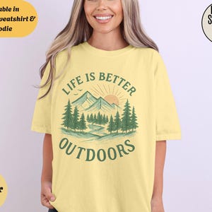 Comfort Colors Outdoors Lover T-Shirt Sweatshirt Hoodie, Explore Nature Tee, Hiking Adventure Shirt,  Mountains Camping Gift, Wilderness Top