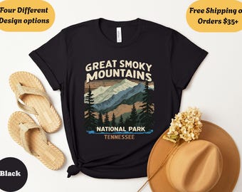 Great Smoky Mountains National Park Shirt, Tennessee Scenic Hiking Tee, Gift for Nature Lovers, Outdoor Adventure T-Shirt, Multiple Designs