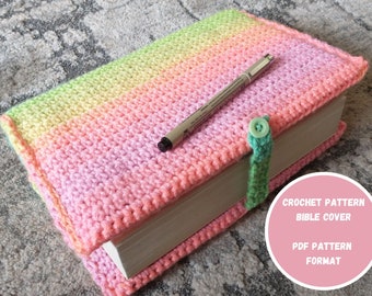 Crochet book cover pattern, crochet pattern, bible cover pattern, crochet beginner pattern, easy crochet pattern, crochet bible bag pattern