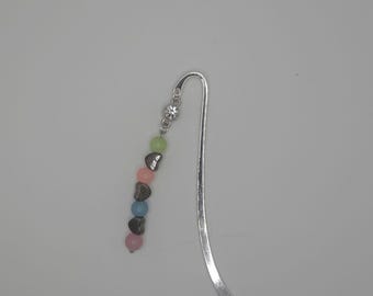 Pastel and Heart Metal Beaded Bookmark