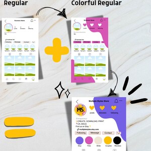 Biglietti da visita per feed Instagram / 100% modificabili in Canva / Perfetti per imprenditori e piccole imprese / 16 modelli diversi