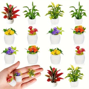 Dollhouse Realistic Plants in a Beautiful Pot Random 1/12 Scale