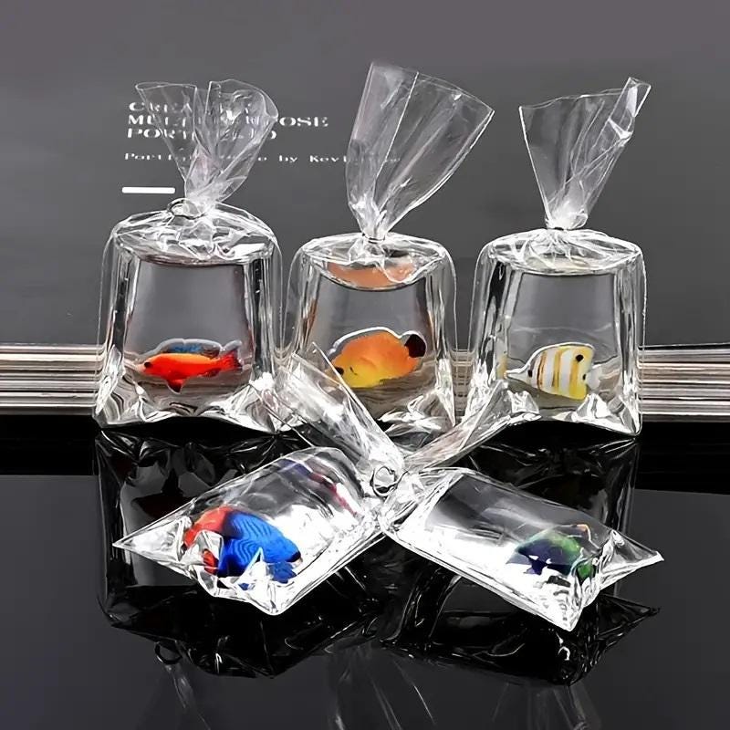 Dollhouse  Aquarium Fish in Bag Resin 1/6 Scale Cute Miniature Random