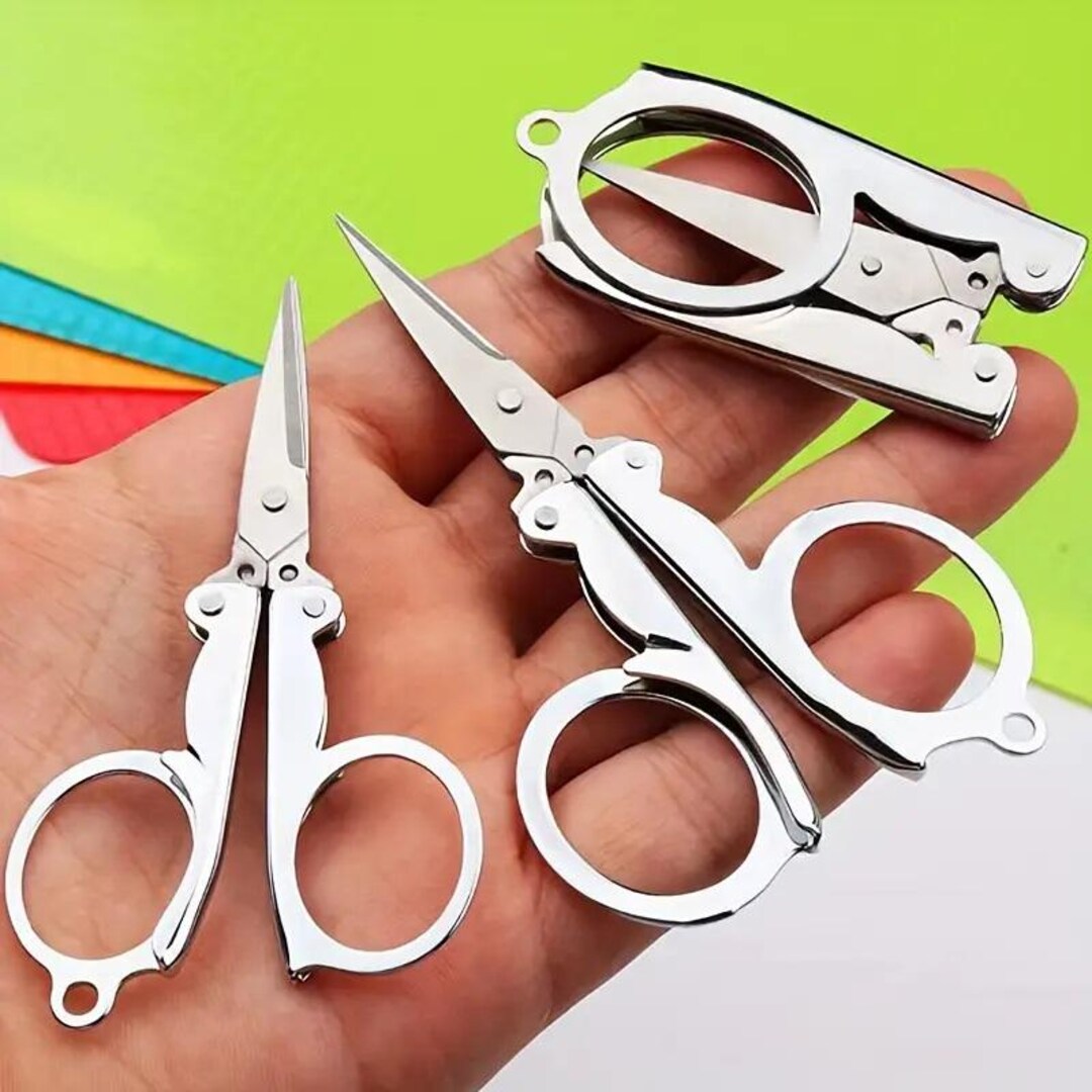 Folding Scissors Stainless Steel Mini Handy Pocket Travel Multi Use - Etsy