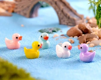 Dollhouse Miniature Duckling Sets Cute Little Bath time Resin Ducks Yellow or Random Colors 1/12 Scale - Rubber Ducky your the one :)