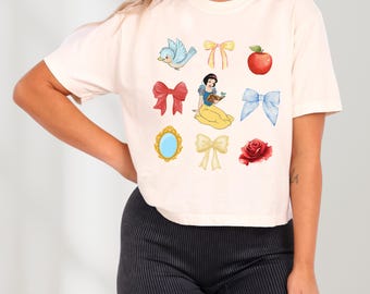 Fairest Princess Bows Shirt, Comfort Colors Slight Crop, Apple Princess Boxy Tee