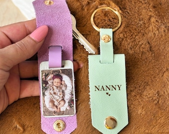 Personalized Nanny Photo Keychain - Nana Photo Keyring, Mother's Day gift for Nana, Birthday gift for Grandma, Nana Birthday Gift, Mom Photo