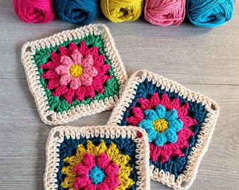 Crochet Flower Granny Square - Easy Crochet Pattern pdf