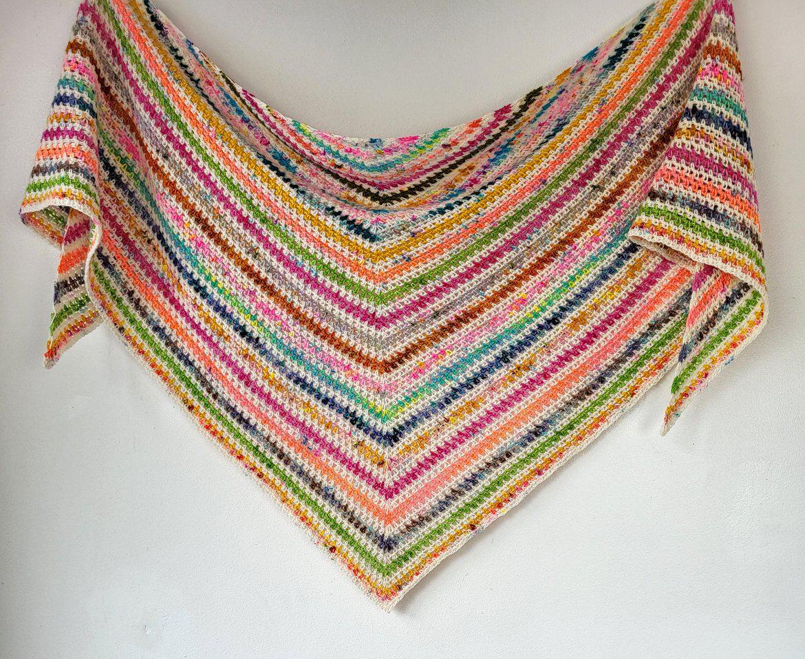 Crochet Moss Stitch Shawl Pattern - Triangle Crochet Scarf PDF - Etsy