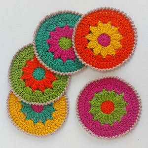 Crochet Flower Coasters - Fun and easy pattern PDF