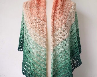 Häkelmuster Halbrundschal: Apricot Rose Lace (PDF)