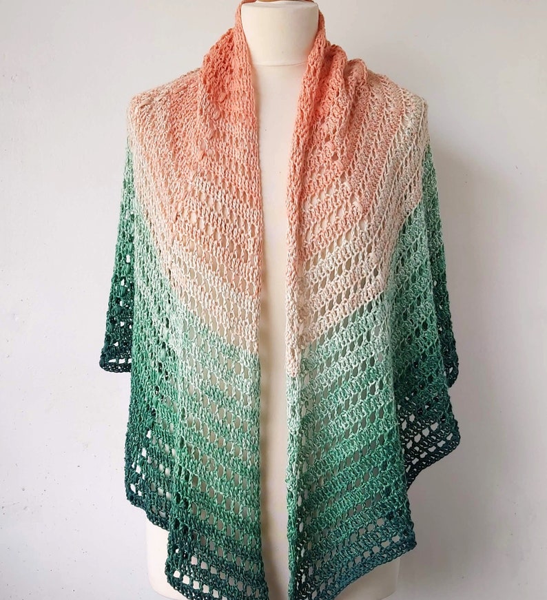 Crochet Semi-Circle Shawl Pattern Apricot Rose Crochet Half Circle pattern PDF image 1