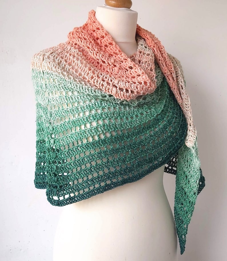 Crochet Semi-Circle Shawl Pattern Apricot Rose Crochet Half Circle pattern PDF image 2