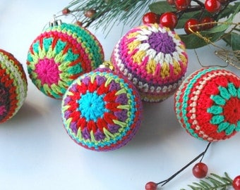 Christmas Crochet Baubles Decorations PDF Pattern