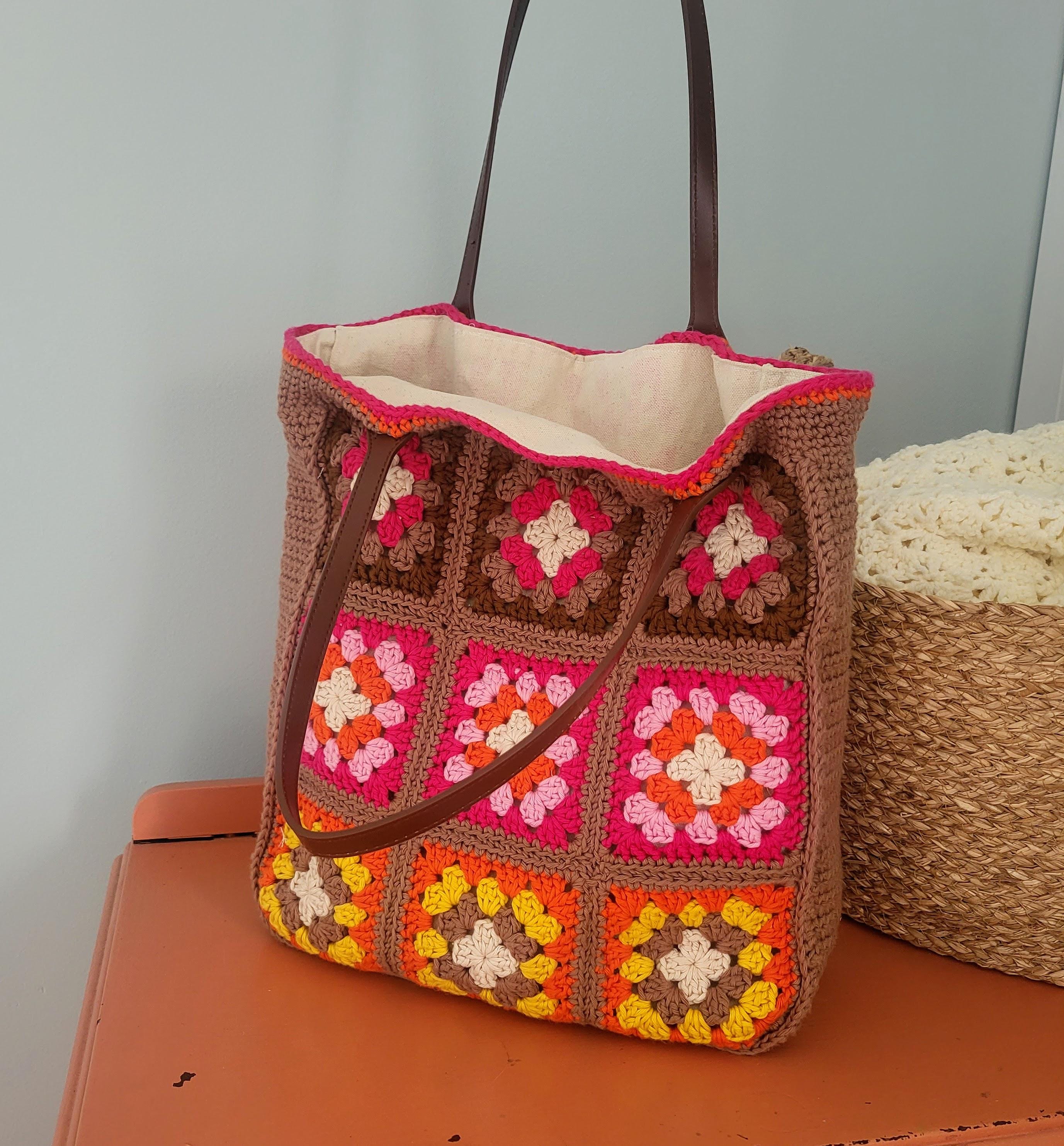 Crochet Granny Square Tote Bag Pattern: Boho Style (PDF Pattern) - Etsy