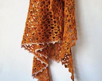 Asymmetric Crochet Shawl Pattern: One Skein Lace Scarf (PDF)