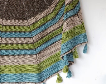 Crochet Half Circle Shawl Pattern: Alpaca Cotton Blend (PDF Pattern)