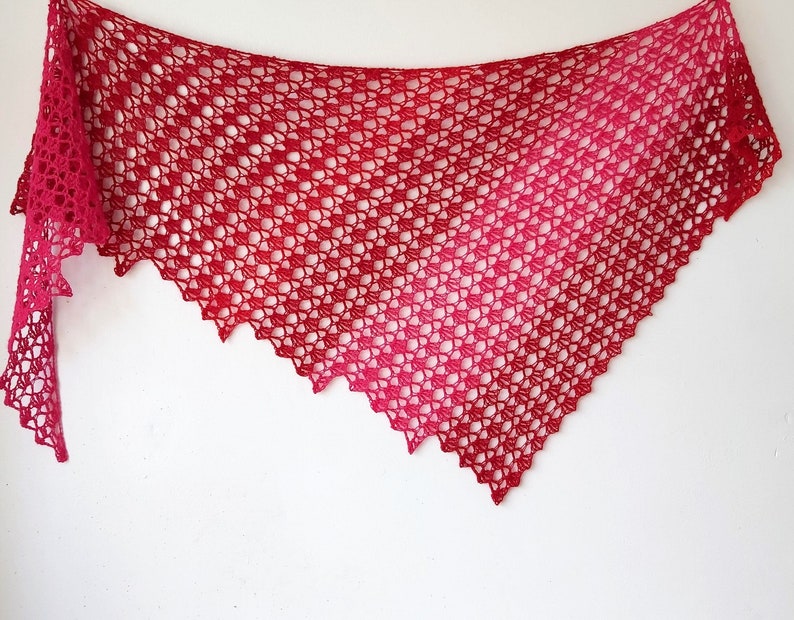 Crochet Shawl Pattern One Skein Asymmetric crochet scarf easy pattern PDF image 5