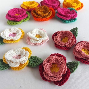 Crochet 3D Peony Flowers Easy Crochet Embellishments image 3