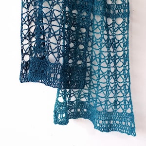 Crochet Lace Scarf Pattern PDF Easy and Delicate stitch for Crochet Wrap image 1