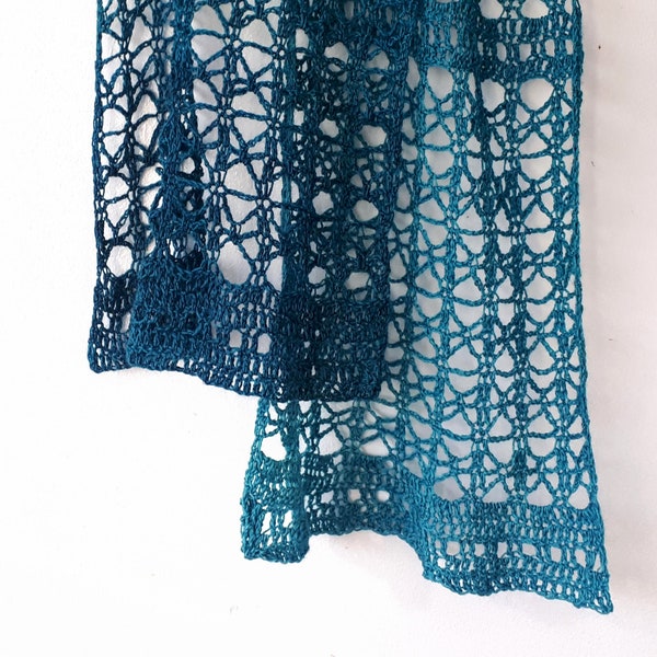 Crochet Lace Scarf Pattern PDF - Easy and Delicate stitch for Crochet Wrap