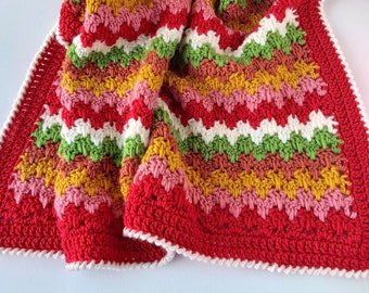 Crochet Blanket Pattern - PDF Cot Size Granny Spike Stitch