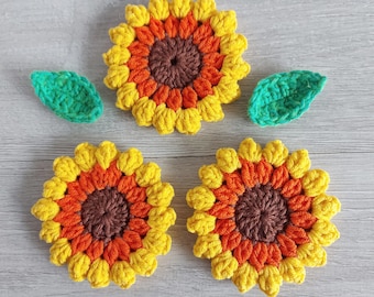 Crochet Sunflower Applique - PDF Crochet Pattern