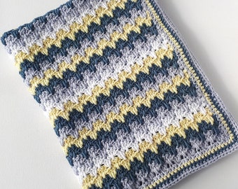 Crochet Baby Blanket Pattern - Modern Grey Lemon Crochet blanket