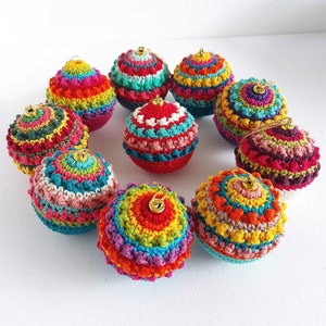 PDF Pattern Boho Christmas Crochet Baubles Decorations