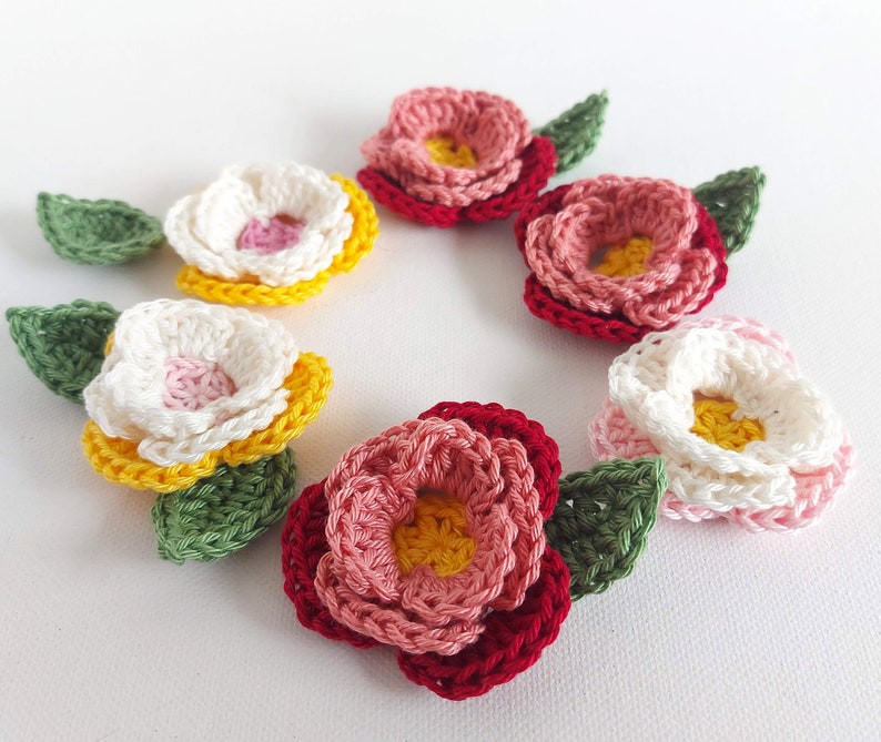 Crochet 3D Peony Flowers Easy Crochet Embellishments image 1