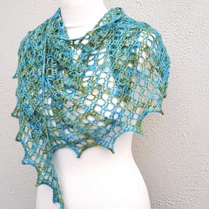 Crochet Shawl Pattern one skein lace asymmetric summer PDF image 2