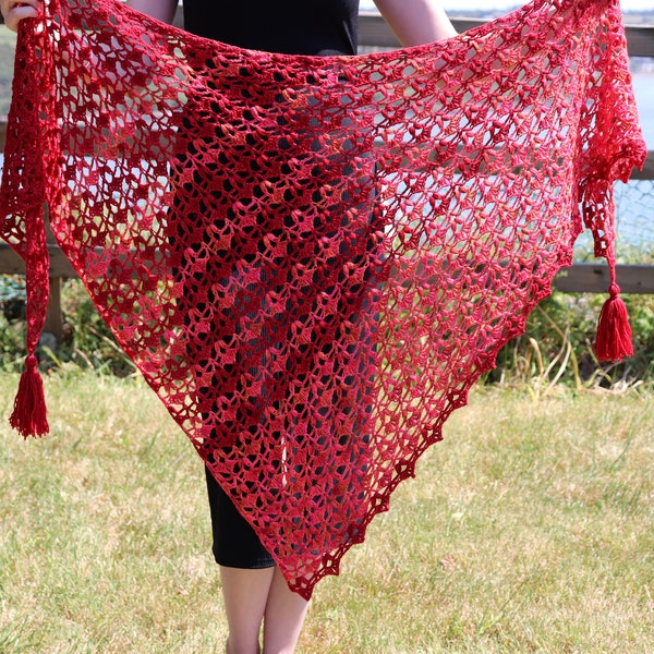 Rua - Crochet Lace Triangle Shawl Pattern PDF