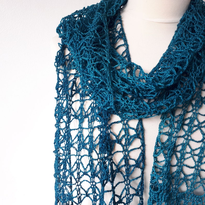 Crochet Lace Scarf Pattern PDF Easy and Delicate stitch for Crochet Wrap image 2