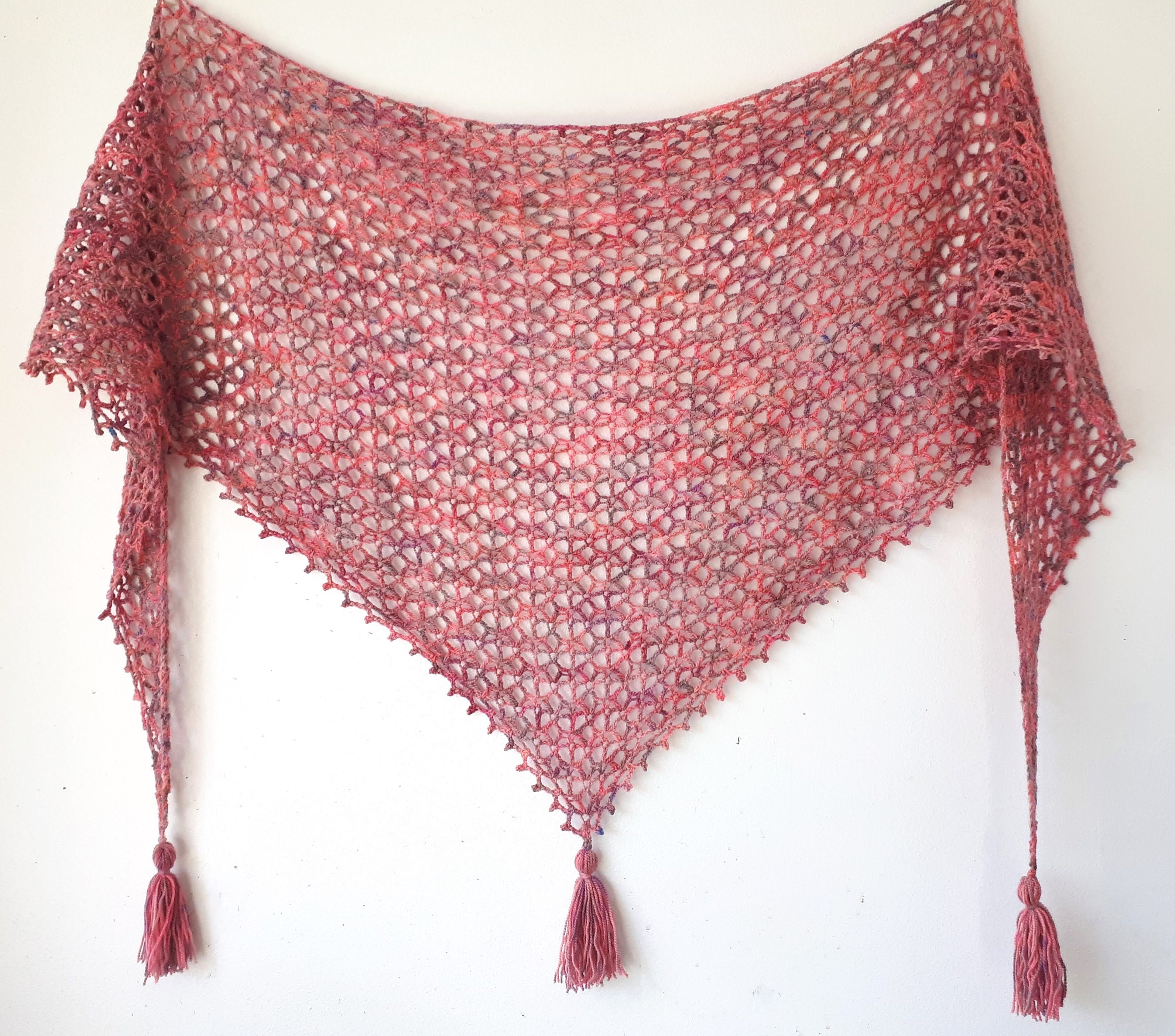Crochet Shawl Pattern One Skein Fingering Triangle - Etsy