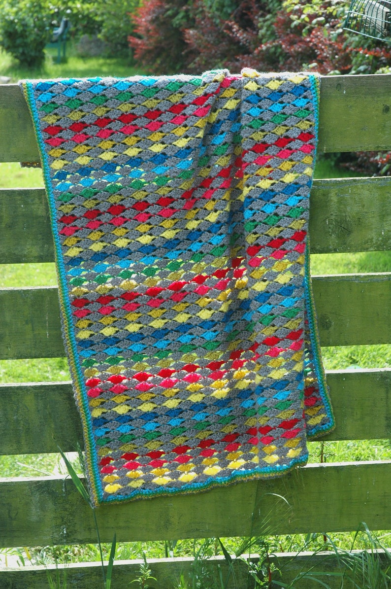 Crochet Blanket Pattern modern crochet rainbow crochet baby blanket crochet throw image 2