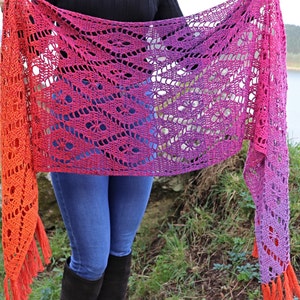 Crochet Shawl Wrap Filet Lace Pattern PDF Scheepjes Whirl
