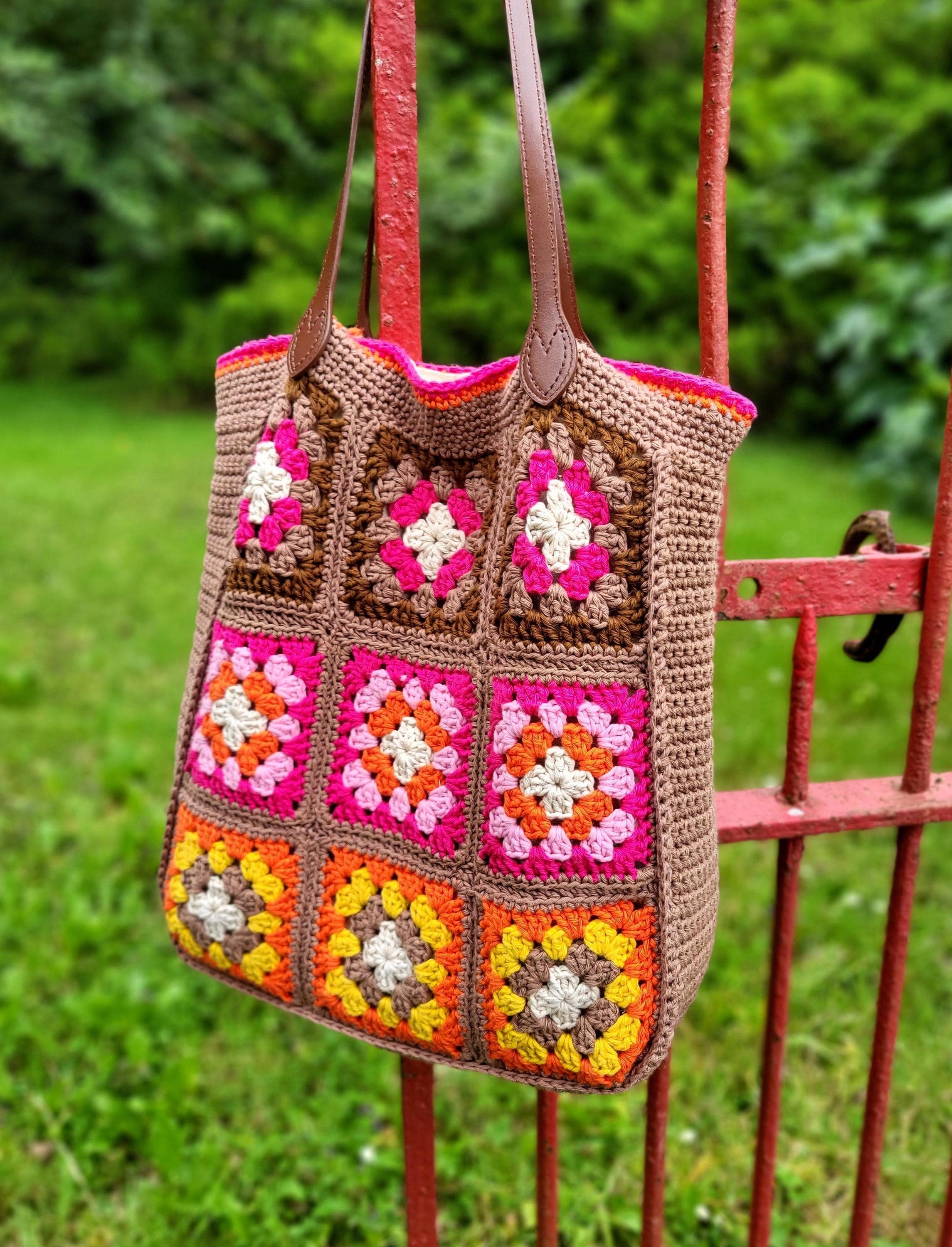 Crochet Granny Square Tote Bag Pattern: Boho Style (PDF Pattern) - Etsy
