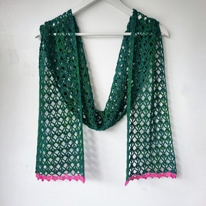 Crochet Lace Scarf Easy Pattern PDF One Skein Project image 6