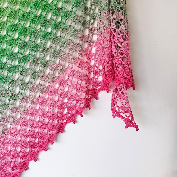 Crochet Triangle Lace Shawl 