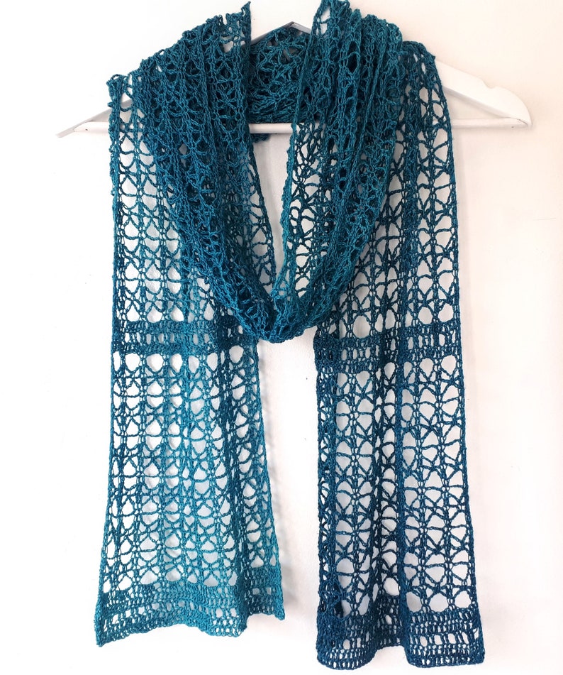 Crochet Lace Scarf Pattern PDF Easy and Delicate stitch for Crochet Wrap image 4