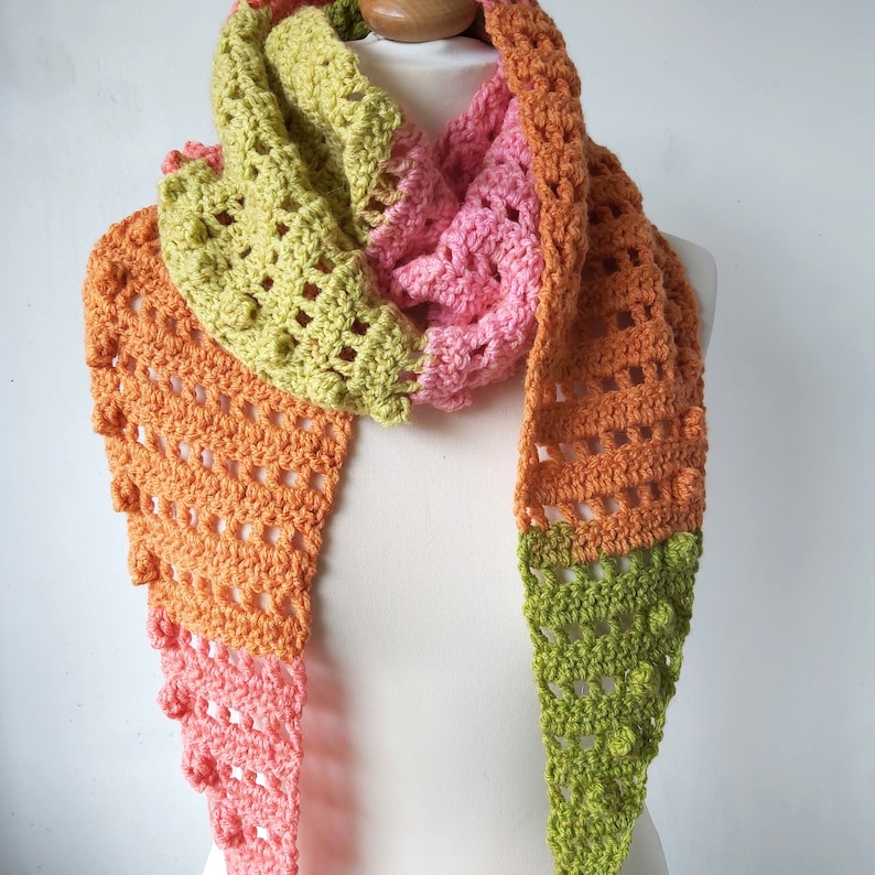 Crochet Scarf One Skein Caron Cake Yarn Pattern PDF Download image 3