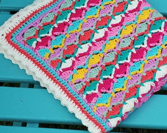 Fruity Baby Blanket Crochet Pattern: Beginner-Friendly Lace (PDF Pattern)