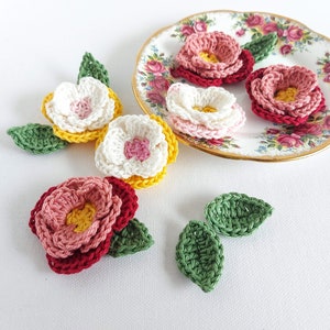 Crochet 3D Peony Flowers Easy Crochet Embellishments image 2