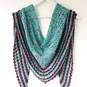 Crochet Crescent Shawl Pattern  - triangle - crochet lace easy pattern PDF