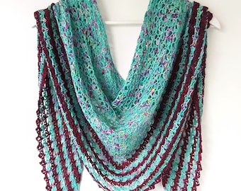 Crochet Crescent Shawl Pattern: Easy Lace Triangle (PDF)