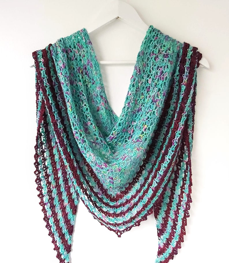 Crochet Crescent Shawl Pattern Triangle Crochet Lace Easy Etsy