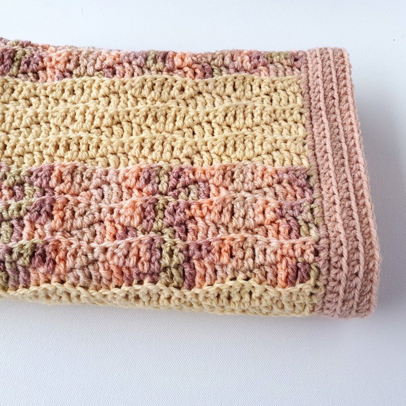 Crochet Baby Blanket Pattern Pdf Modern Neutral Crochet Blanket With Texture Worsted Weight Blanket