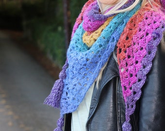 Crochet Shawl PDF Gradient Yarn Cake Beginner crochet scarf