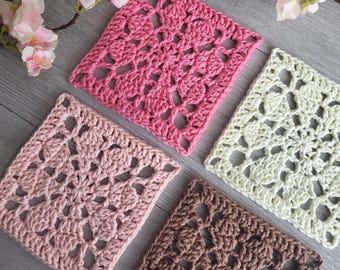 Vintage Lace Flower Crochet Granny Square Pattern (PDF)